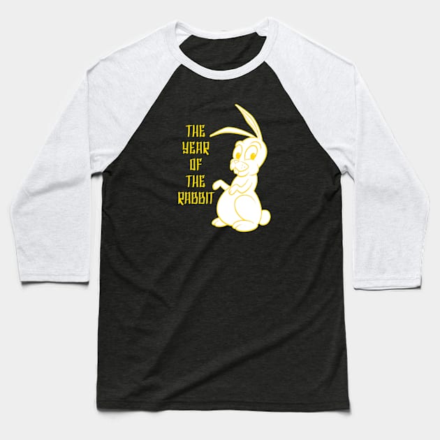 Year of the Rabbit Gold Baseball T-Shirt by Generic Mascots